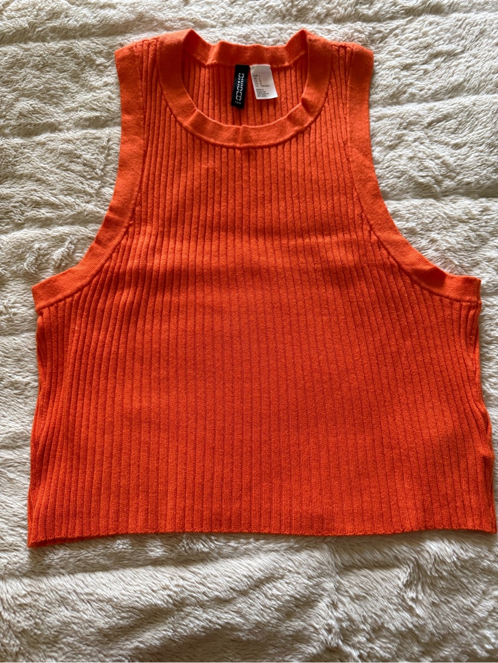 H&M Ribbed Sleeveless Crop Tank - Orange